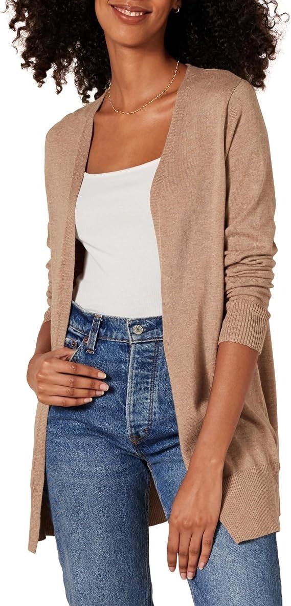 Beige Open-Front Cardigan image 4